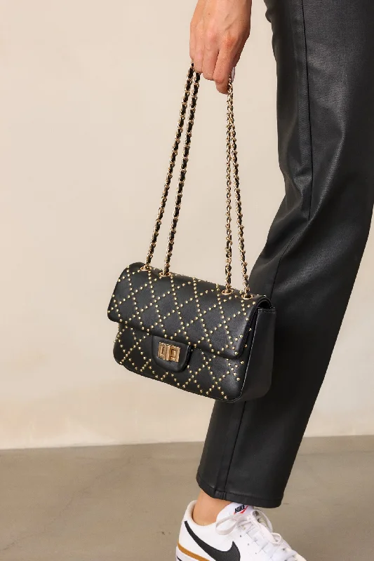 Black Friday Deals On Stylish Handbags It's About Time Black Studded Handbag