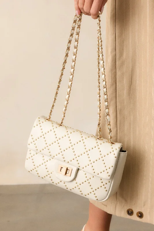 Valentine's Day It's About Time Ivory Studded Handbag