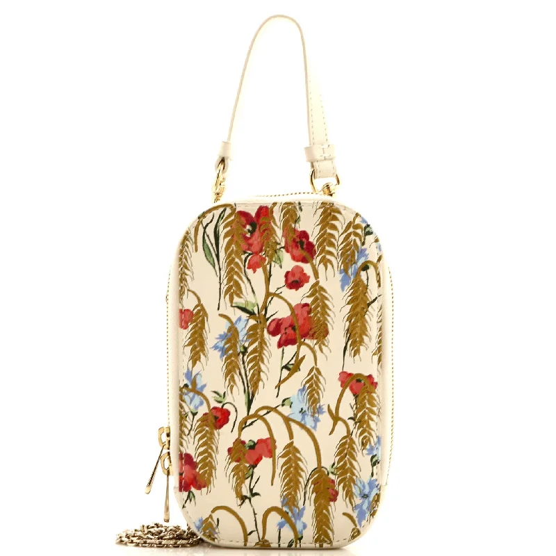 Black Friday Deals On Stylish Handbags Lady Dior Phone Holder on Chain Printed Leather