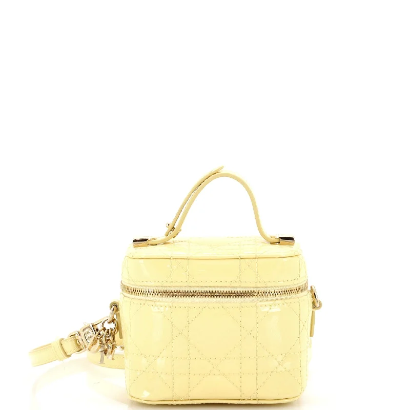 Sleek And Seasonal Sale Bags Lady Dior Vanity Case Cannage Quilt Patent Micro