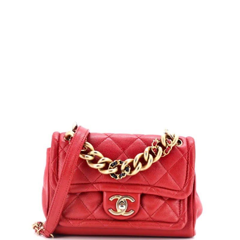 Bags For College Students On A Budget Linked In CC Chain Flap Bag Quilted Lambskin Small