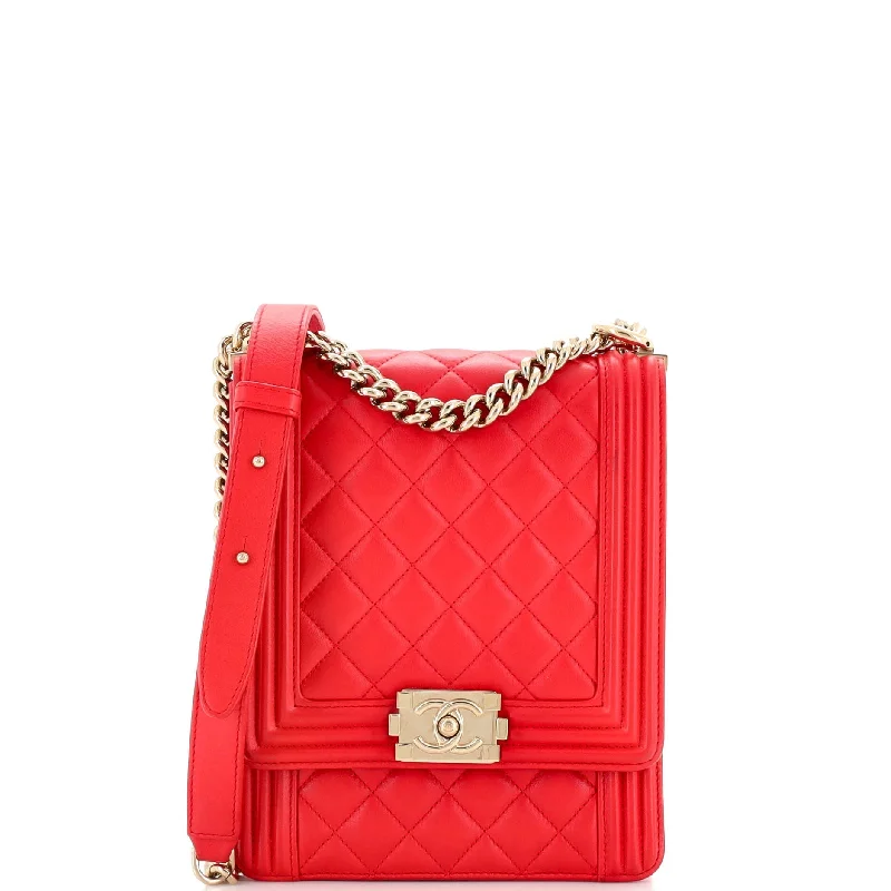 Genuine Bags On Clearance Sale North South Boy Flap Bag Quilted Lambskin Small