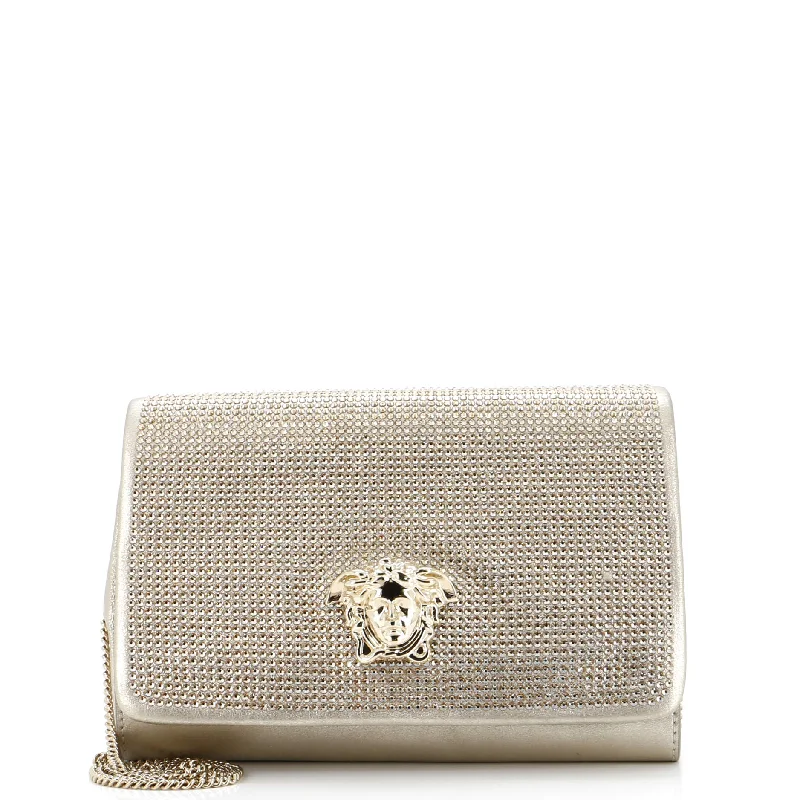 Spacious And Discounted Bags Palazzo Medusa Chain Crossbody Bag Crystal Embellished Leather Spacious And Discounted Bags Palazzo Medusa Chain Crossbody Bag Crystal Embellished Leather