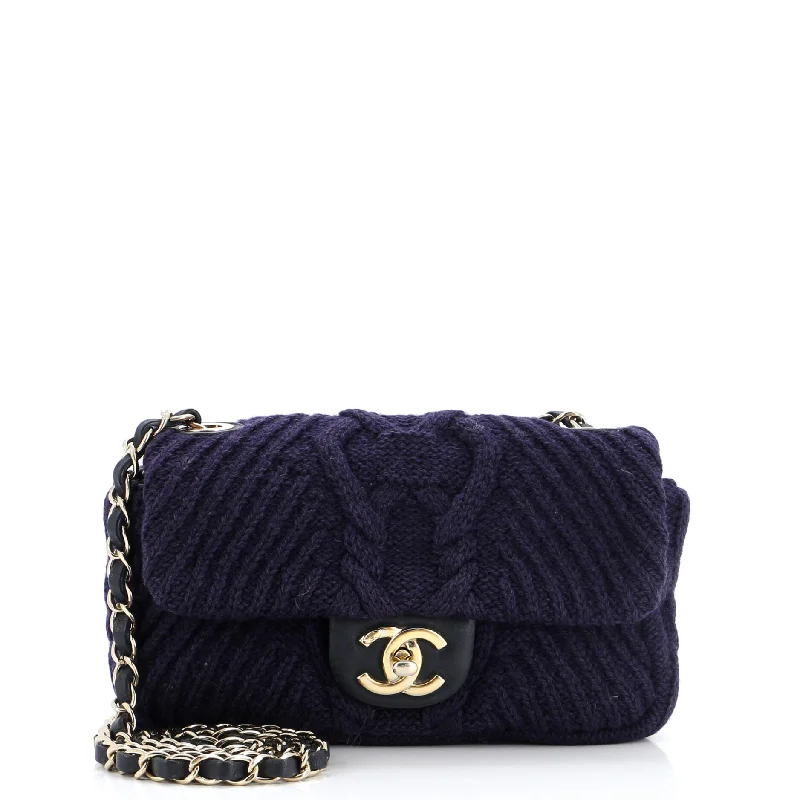 Inspired Bags For Luxury Fashion Lovers Paris-Hamburg Flap Bag Cable Knit Fabric with Calfskin Small Inspired Bags For Luxury Fashion Lovers Paris-Hamburg Flap Bag Cable Knit Fabric with Calfskin Small