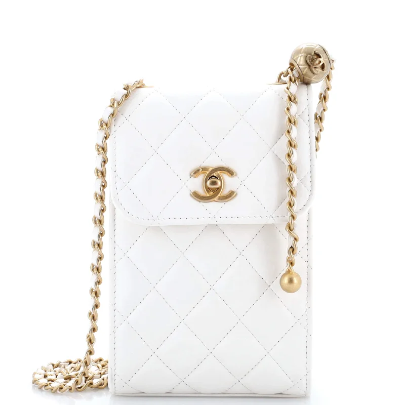 Spacious Bags With Holiday Promotions Pearl Crush Phone Holder Crossbody Bag Quilted Lambskin