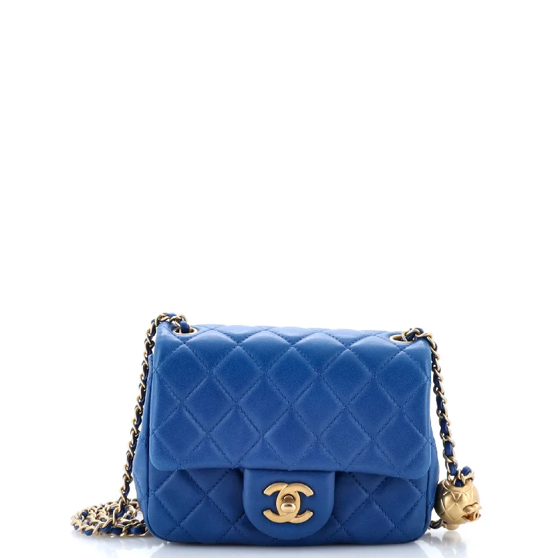 Bags With Seasonal Sales Pearl Crush Square Flap Bag Quilted Lambskin Mini
