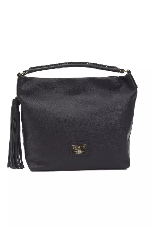 Chic Bags For Office Professionals And Urban Dwellers Pompei Donatella Chic Leather Shoulder Bag with Logo Women's Detail Chic Bags For Office Professionals And Urban Dwellers Pompei Donatella Chic Leather Shoulder Bag with Logo Women's Detail