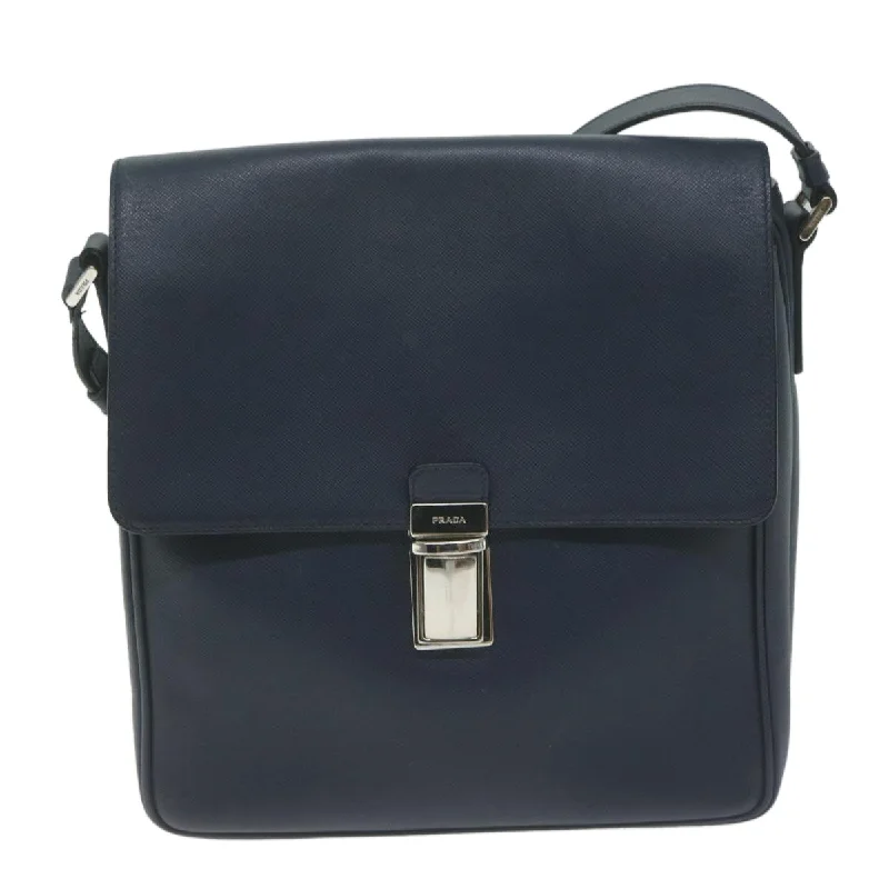 Retro Lovers Prada Saffiano  Leather Shoulder Bag (Pre-Owned)