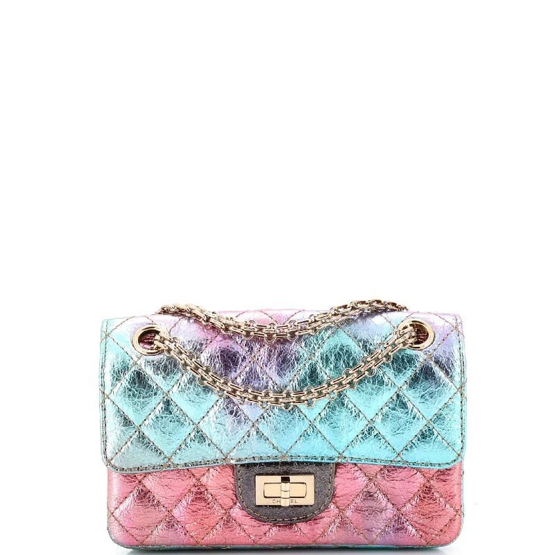 Affordable Bags For College Students On Sale Rainbow Reissue 2.55 Flap Bag Quilted Multicolor Metallic Goatskin Mini