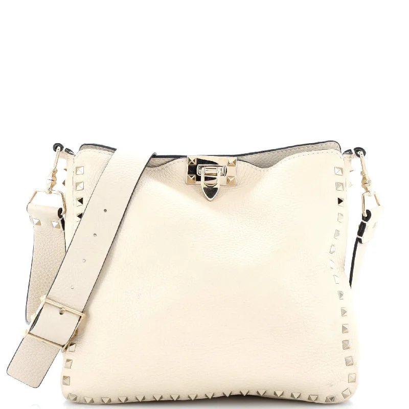 Bag For Luxury Lovers Rockstud Flip Lock Messenger Bag Leather Medium