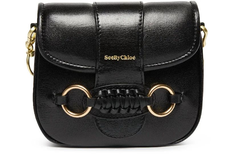 Bags For Urban And Trendy Looks Saddie Gold Tone Logo Foldover Top Leather Shoulder Handbag In Black Bags For Urban And Trendy Looks Saddie Gold Tone Logo Foldover Top Leather Shoulder Handbag In Black