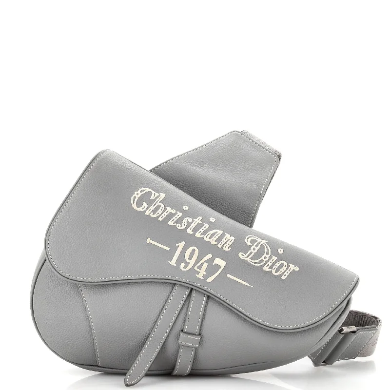 Discounted Designer Bags For Clearance Sale Saddle Crossbody Bag Leather with Logo Applique