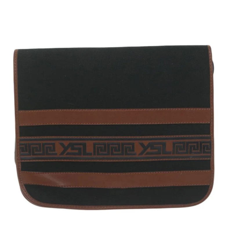 Vintage-Inspired Saint Laurent  Canvas Shoulder Bag (Pre-Owned)