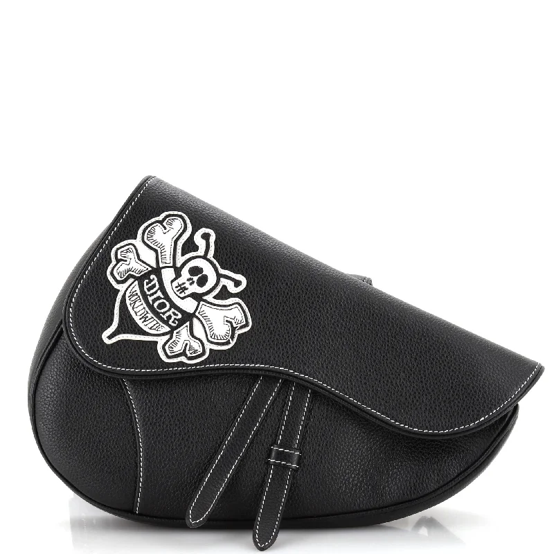 Discounted Designer Bags On Sale Shawn Stussy Saddle Crossbody Bag Leather with Applique