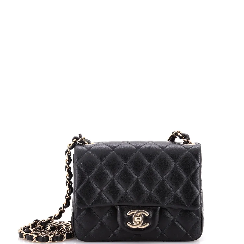 Retro Lovers Square Classic Single Flap Bag Quilted Lambskin Mini