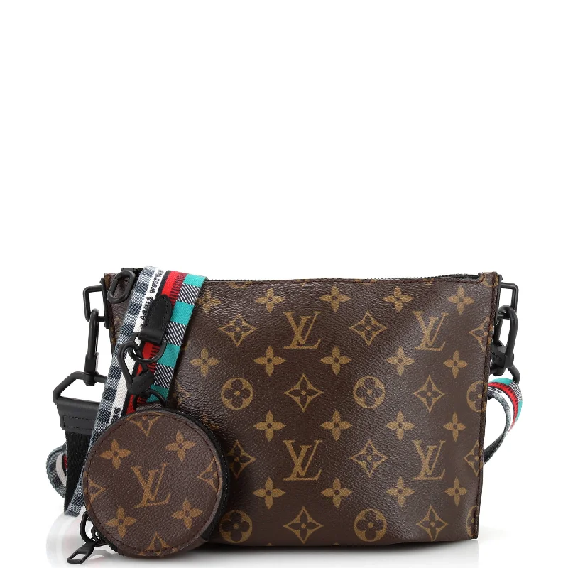 Retro Lovers Trio Pouch Messenger Bag Monogram Canvas and Empreinte Leather