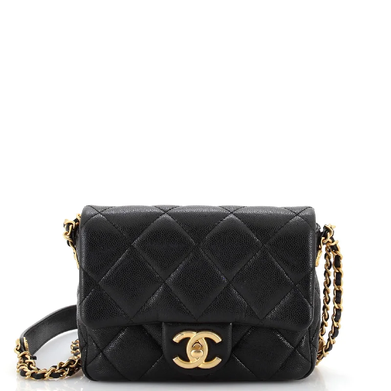 Modern And Limited-Time Offer Bags Twist Your Buttons Flap Bag Quilted Caviar Mini
