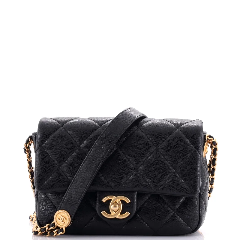 Party Bags For New Year's Eve And Special Occasions Twist Your Buttons Flap Bag Quilted Caviar Small
