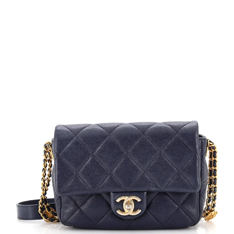 Seasonal Clearance Bags For Summer Twist Your Buttons Flap Bag Quilted Caviar Small