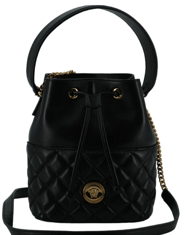 Trendy Festival Bags With Limited-Time Offers Versace Calf Leather Small Bucket Shoulder Women's Bag Trendy Festival Bags With Limited-Time Offers Versace Calf Leather Small Bucket Shoulder Women's Bag