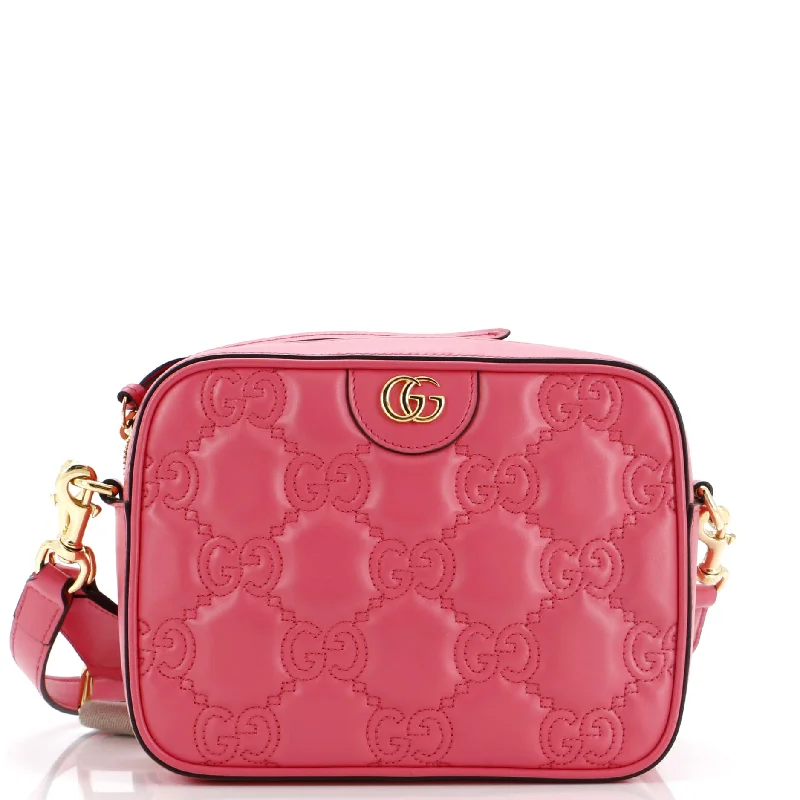 Trendy And Discounted Designer Handbags Zip Camera Bag GG Matelasse Leather Small